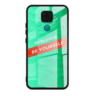 For Huawei nova 5i Pro Shockproof PC + TPU + Glass Protective Case(Green)