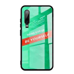 For Huawei P30 Shockproof PC + TPU + Glass Protective Case(Green)