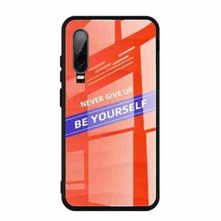 For Huawei P30 Shockproof PC + TPU + Glass Protective Case(Orange)