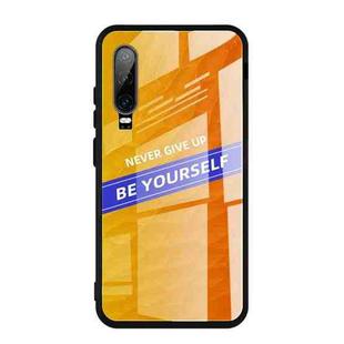 For Huawei P30 Shockproof PC + TPU + Glass Protective Case(Yellow)