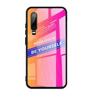 For Huawei P30 Shockproof PC + TPU + Glass Protective Case(Pink)