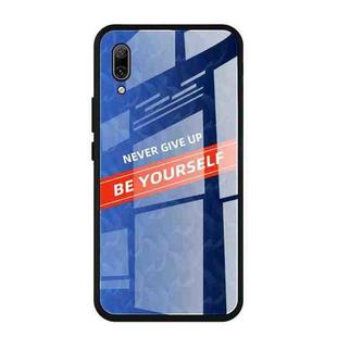For Huawei Enjoy 9 Plus Shockproof PC + TPU + Glass Protective Case(Blue)