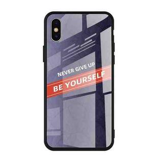 For iPhone X / XS Shockproof PC + TPU + Glass Protective Case(Purple)