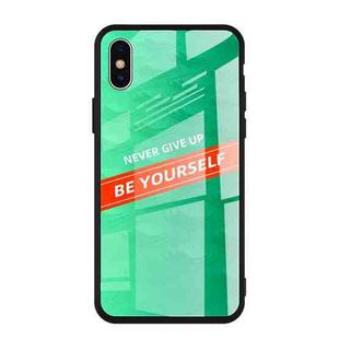 For iPhone X / XS Shockproof PC + TPU + Glass Protective Case(Green)