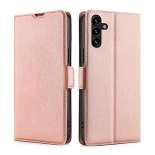 For Samsung Galaxy A13 5G Ultra-thin Voltage Buckle PU + TPU Horizontal Flip Leather Case with Holder & Card Slot(Rose Gold)