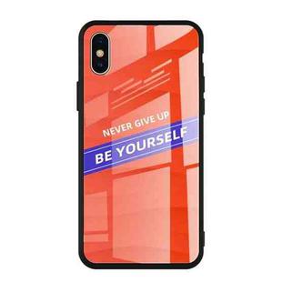 For iPhone XS Max Shockproof PC + TPU + Glass Protective Case(Orange)
