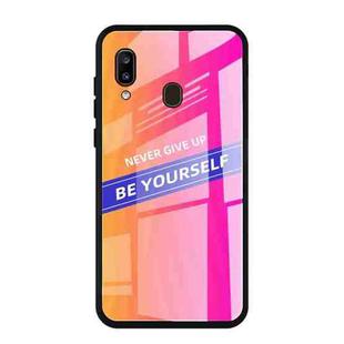 For Galaxy A20 Shockproof PC + TPU + Glass Protective Case(Pink)