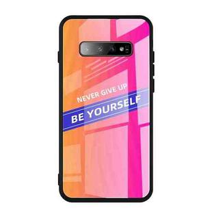 For Galaxy S10 Shockproof PC + TPU + Glass Protective Case(Pink)