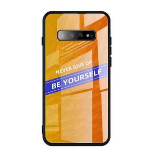 For Galaxy S10+ Shockproof PC + TPU + Glass Protective Case(Yellow)