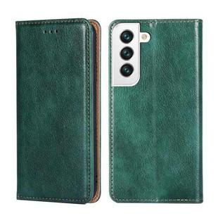 For Samaung Galaxy S22 5G Pure Color Magnetic Horizontal Flip Leather Case with Holder & Card Slot & Wallet(Green)