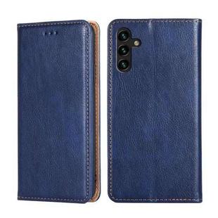 For Samsung Galaxy A13 5G Pure Color Magnetic Horizontal Flip Leather Case with Holder & Card Slot & Wallet(Blue)
