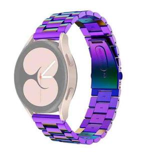 For Samsung Galaxy Watch4 Classic 42mm/46mm Universal Flat Head Three-bead Stainless Steel Watch Band(Colorful)