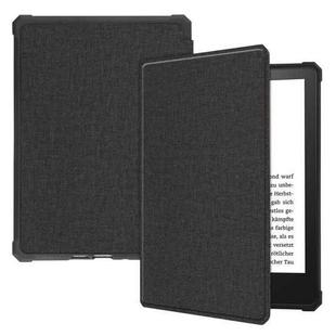 For Amazon Kindle Paperwhite 2021 Solid Color Voltage Denim Texture TPU Horizontal Flip Tablet Leather Case with Sleep / Wake-up Function(Black)