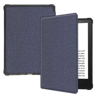 For Amazon Kindle Paperwhite 2021 Solid Color Voltage Denim Texture TPU Horizontal Flip Tablet Leather Case with Sleep / Wake-up Function(Dark Blue)