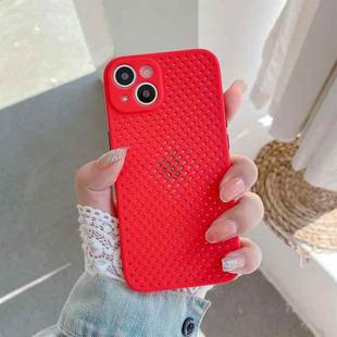 For iPhone 13 Shockproof Hollow Breathe Protective Case(Red)