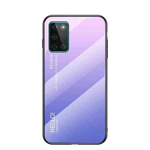 For OnePlus 8T Gradient Color Painted TPU Edge Glass Case(Gradient Pink Purple)