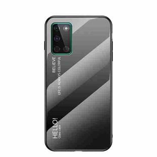 For OnePlus 8T Gradient Color Painted TPU Edge Glass Case(Gradient Black Grey)