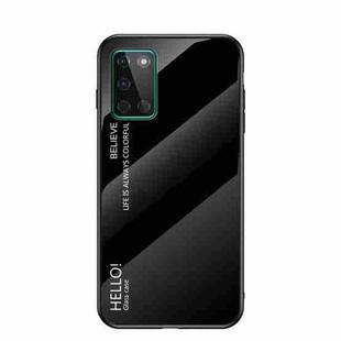 For OnePlus 8T Gradient Color Painted TPU Edge Glass Case(Elegant Black)