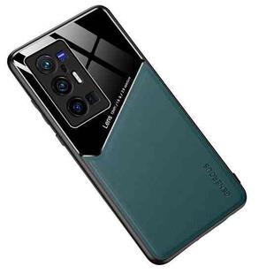 For vivo X70 Pro+ All-inclusive Leather + Organic Glass Protective Case with Metal Iron Sheet(Green)