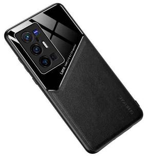 For vivo X70 Pro+ All-inclusive Leather + Organic Glass Protective Case with Metal Iron Sheet(Black)