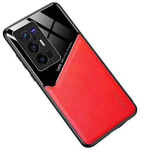 For vivo X70 Pro+ All-inclusive Leather + Organic Glass Protective Case with Metal Iron Sheet(Red)