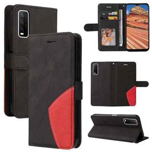 For vivo Y20/Y20A/Y20s/Y20i/Y20G Dual-color Splicing Horizontal Flip PU Leather Case with Holder & Card Slots & Wallet(Black)