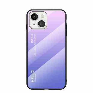 Gradient Color Painted TPU Edge Glass Case For iPhone 13(Gradient Pink Purple)