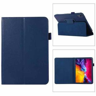 For iPad mini 6 Litchi Texture Horizontal Flip PU Leather Tablet Case with Holder(Dark Blue)