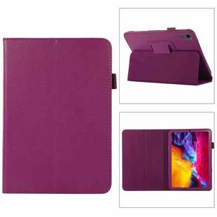 For iPad mini 6 Litchi Texture Horizontal Flip PU Leather Tablet Case with Holder(Purple)