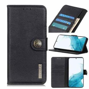 For Samsung Galaxy S22+ 5G KHAZNEH Cowhide Texture Horizontal Flip Leather Case with Holder & Card Slots & Wallet(Black)