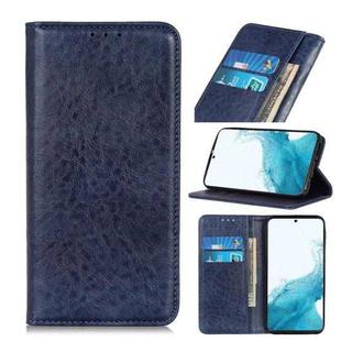 For Samsung Galaxy S22 5G Magnetic Crazy Horse Texture Horizontal Flip Leather Case with Holder & Card Slots & Wallet(Blue)