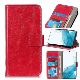 For Samsung Galaxy S22 5G Retro Crazy Horse Texture Horizontal Flip Leather Case with Holder & Card Slots & Photo Frame & Wallet(Red)