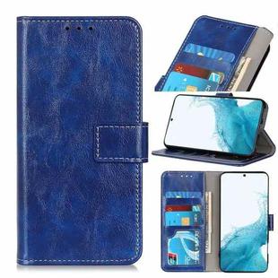 For Samsung Galaxy S22 5G Retro Crazy Horse Texture Horizontal Flip Leather Case with Holder & Card Slots & Photo Frame & Wallet(Blue)