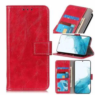 For Samsung Galaxy S22+ 5G Retro Crazy Horse Texture Horizontal Flip Leather Case with Holder & Card Slots & Photo Frame & Wallet(Red)