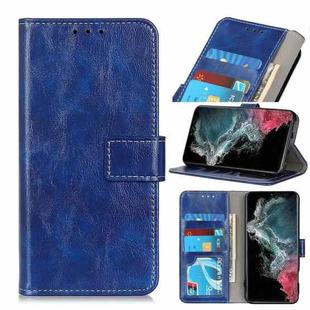 For Samsung Galaxy S22 Ultra 5G Retro Crazy Horse Texture Horizontal Flip Leather Case with Holder & Card Slots & Photo Frame & Wallet(Blue)