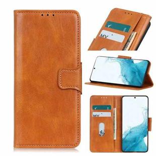For Samsung Galaxy S22 5G Mirren Crazy Horse Texture Horizontal Flip Leather Case with Holder & Card Slots & Wallet(Brown)