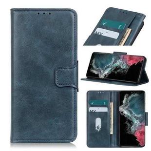 For Samsung Galaxy S22 Ultra 5G Mirren Crazy Horse Texture Horizontal Flip Leather Case with Holder & Card Slots & Wallet(Blue)