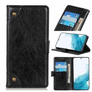 For Samsung Galaxy S22 5G Copper Buckle Nappa Texture Horizontal Flip Leather Case with Holder & Card Slots & Wallet(Black)