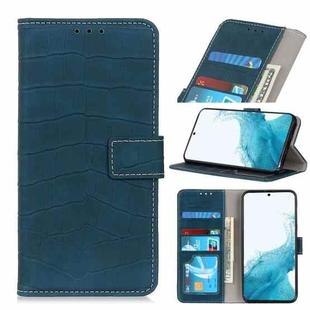 For Samsung Galaxy S22 5G Magnetic Crocodile Texture Horizontal Flip Leather Case with Holder & Card Slots & Wallet(Green)