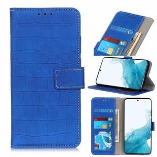 For Samsung Galaxy S22+ 5G Magnetic Crocodile Texture Horizontal Flip Leather Case with Holder & Card Slots & Wallet(Blue)