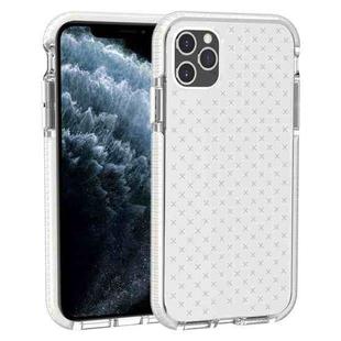For iPhone 11 Pro Grid Pattern Shockproof Transparent TPU Protective Case(White)