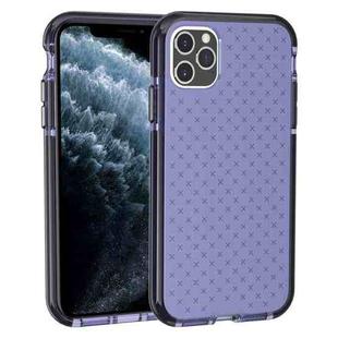 For iPhone 11 Pro Grid Pattern Shockproof Transparent TPU Protective Case(Blue)
