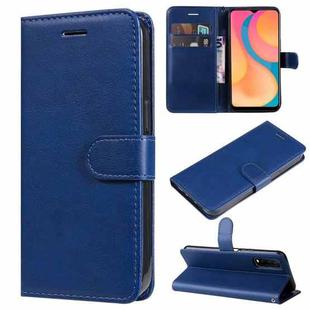 For vivo Y20 / Y20a / Y20s Pure Color Horizontal Flip Leather Case with Holder & Card Slots & Wallet & Lanyard(Blue)