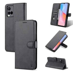 For vivo Y21 / Y33S AZNS Skin Feel Calf Texture Horizontal Flip Leather Case with Card Slots & Holder & Wallet(Black)
