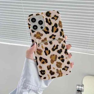 IMD Pattern TPU Case with Card Slot For iPhone 13 Pro Max(Beige Black Leopard)