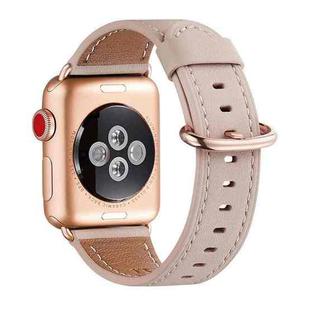 Classic Buckle Leather Watch Band For Apple Watch Ultra 49mm / Series 8&7 45mm / SE 2&6&SE&5&4 44mm / 3&2&1 42mm(Pink)