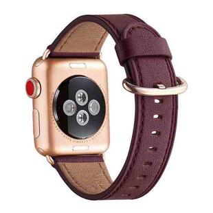 Classic Buckle Leather Watch Band For Apple Watch Ultra 49mm / Series 8&7 45mm / SE 2&6&SE&5&4 44mm / 3&2&1 42mm(Wine Red)