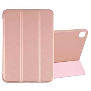 For iPad mini 6 GEBEI Shockproof Horizontal Flip Tablet Case with Three-folding Holder(Rose Gold)