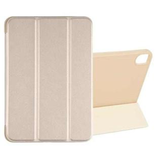 For iPad mini 6 GEBEI Shockproof Horizontal Flip Tablet Case with Three-folding Holder(Gold)