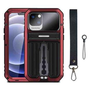 For iPhone 13 Armor Shockproof Splash-proof Dust-proof Phone Case with Holder(Red)